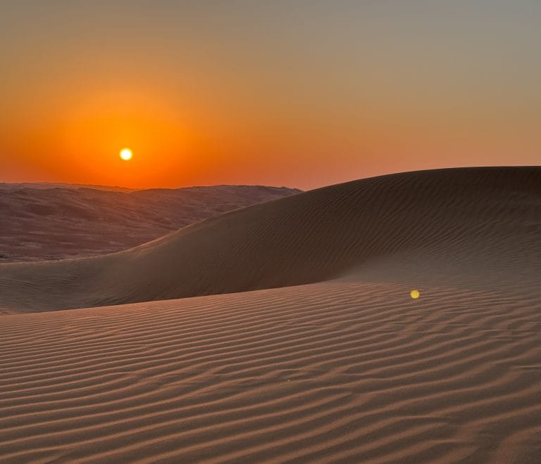 Sunset in desert
